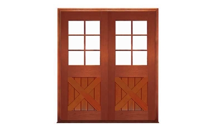 hampton cross brace 6 light: double door